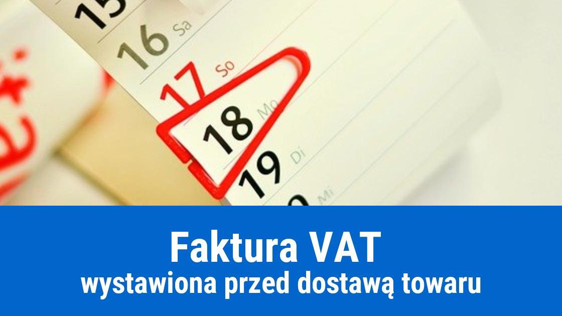 Faktura VAT przed dostawą towaru