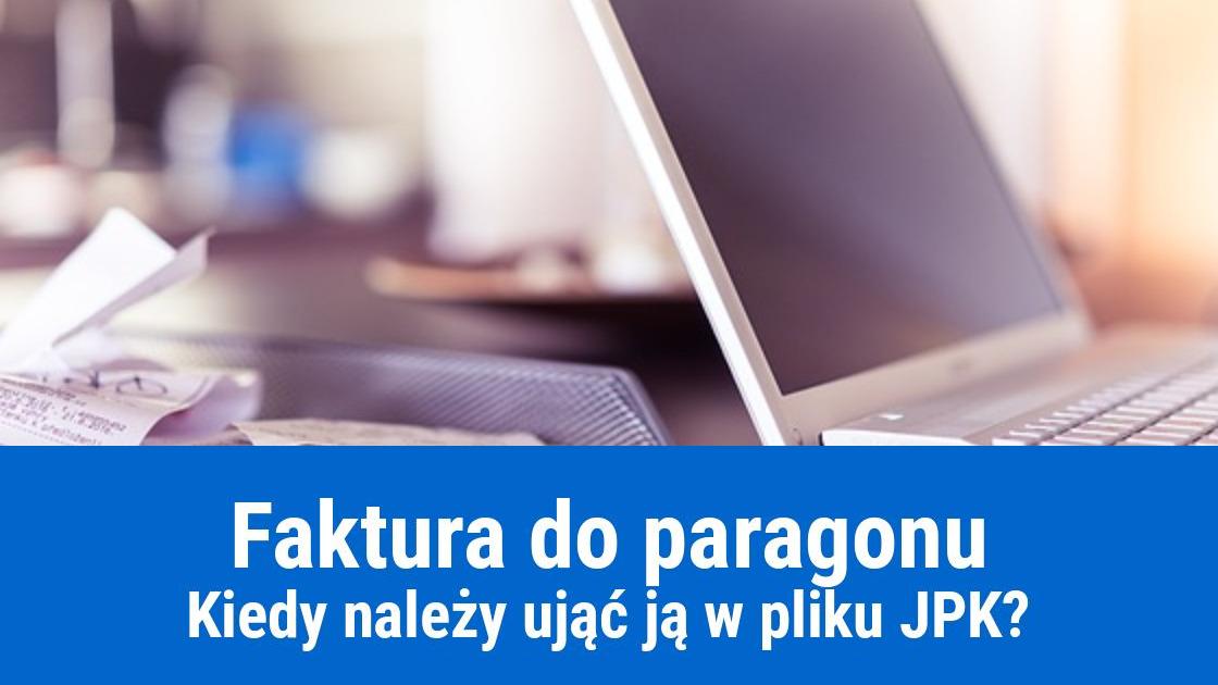 Faktura do paragonu w JPK