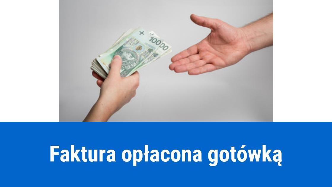 Płatność gotówką na fakturze