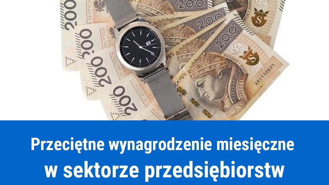 Przeciętne wynagrodzenie miesięczne w sektorze przedsiębiorstw 2021