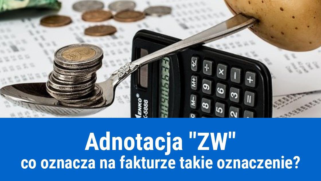 Adnotacja ZW na fakturze