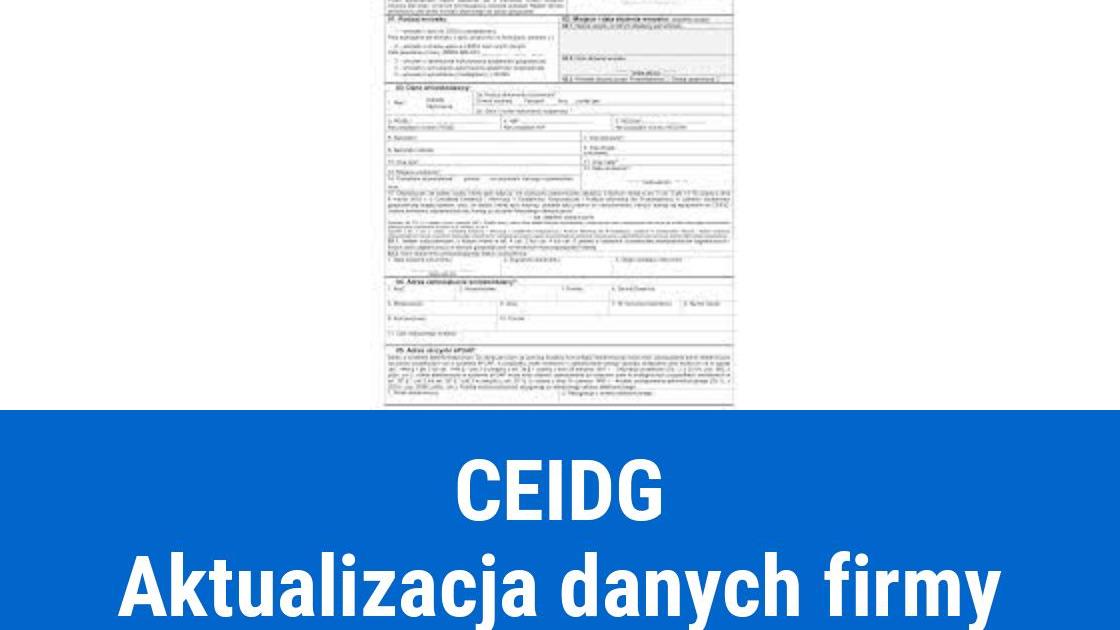 Aktualizacja danych w CEIDG