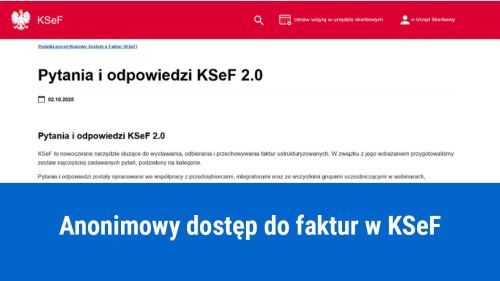 Anonimowy dostęp do KSeF
