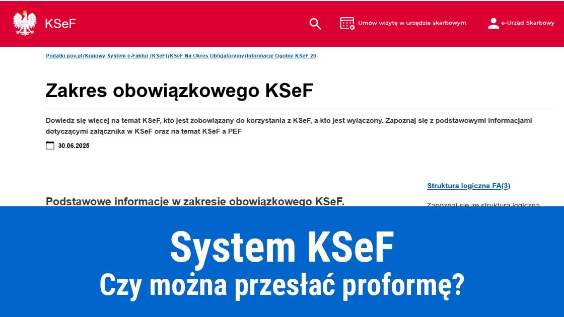 czy fakture proforma mozna przeslac do ksef
