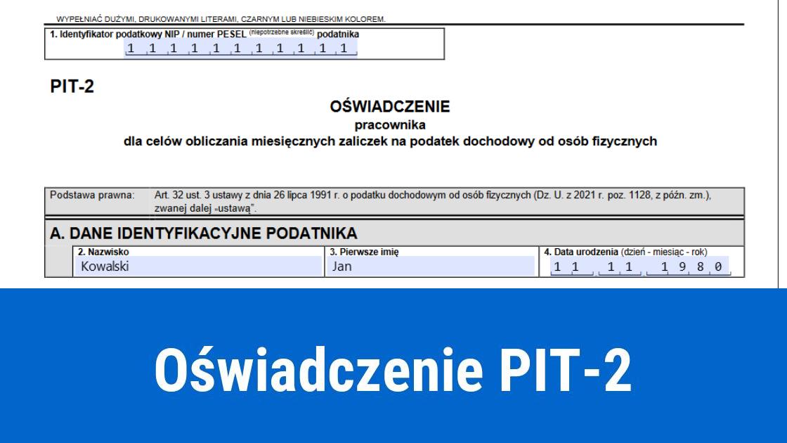 Druk PIT-2, kiedy należy złożyć?