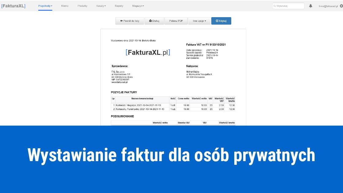 Jak wystawić fakturę na osobę prywatną?