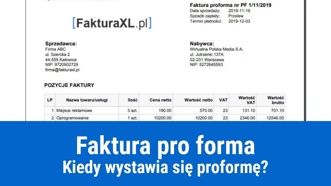 Kiedy wystawia się fakturę proforma?