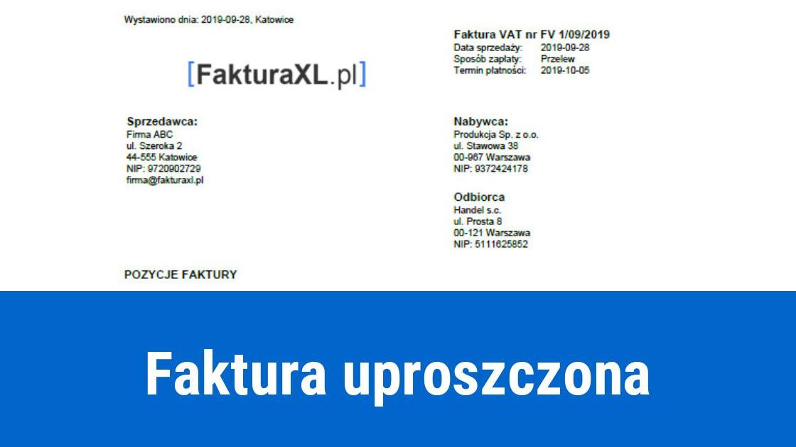 Faktura uproszczona online