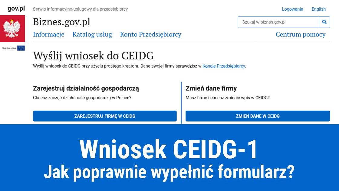 Jak wypełnić wniosek CEIDG, przykładowy wzór