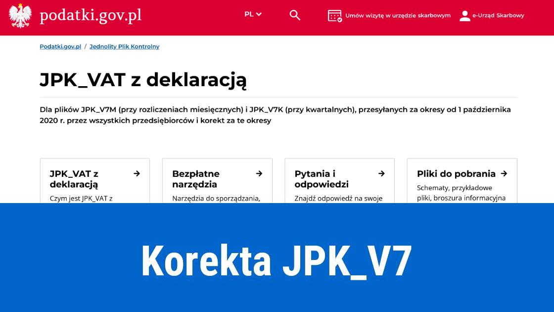 Korekta JPK_V7 w celu odliczenia podatku VAT