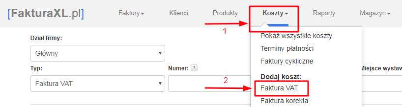 Koszty Faktura VAT
