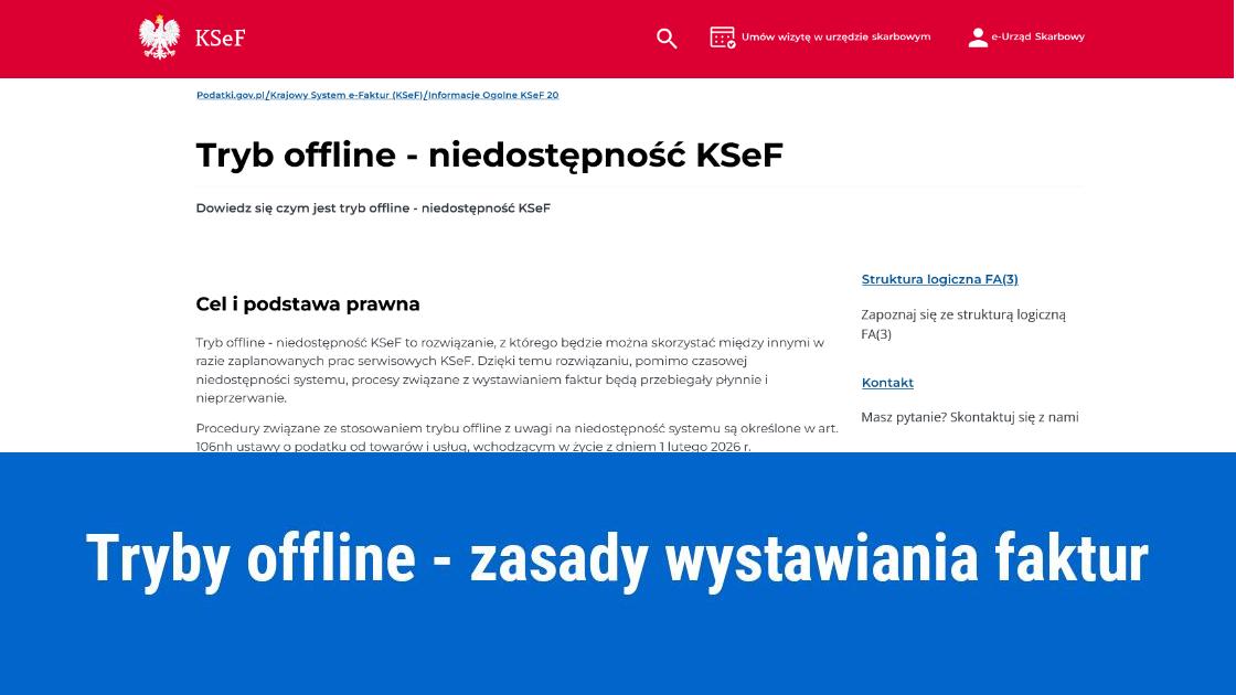 ksef awaryjne wystawienie faktury tryb offline