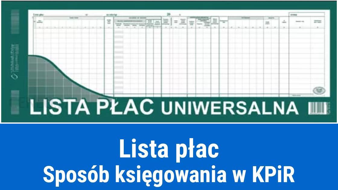 Jak zaksięgować listę płac w KPiR?