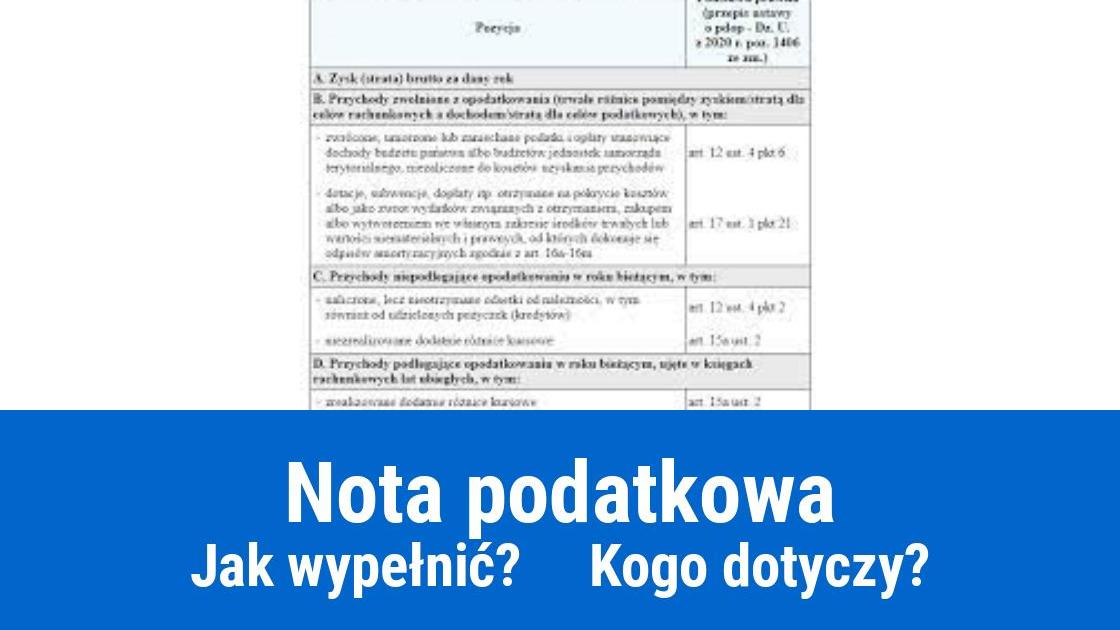 Nota podatkowa – jak wypełnić?