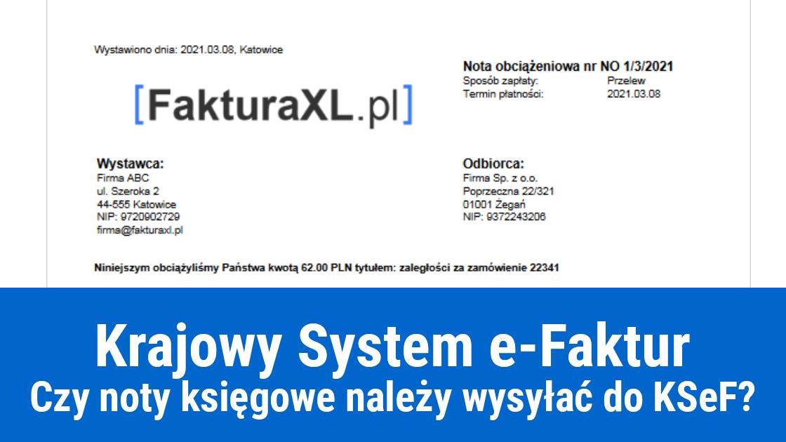 noty ksiegowe w krajowym systemie efaktur