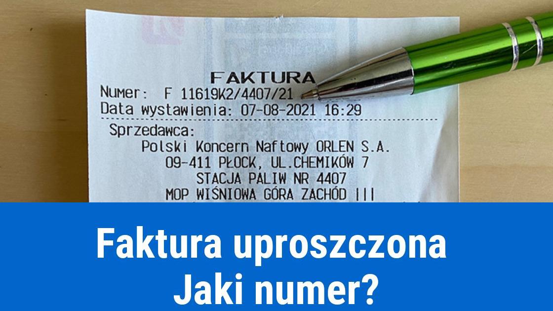 Numer faktury uproszczonej