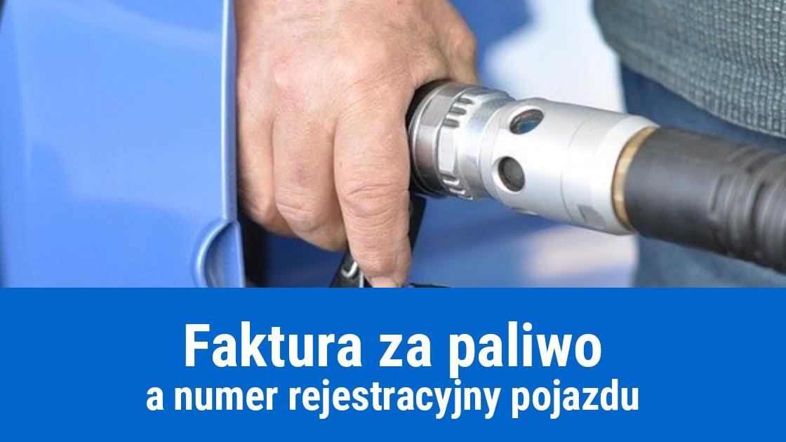 Numer rejestracyjny na fakturze