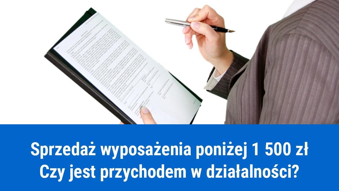 Podatek od sprzedaży wyposażenia do 1500 zł