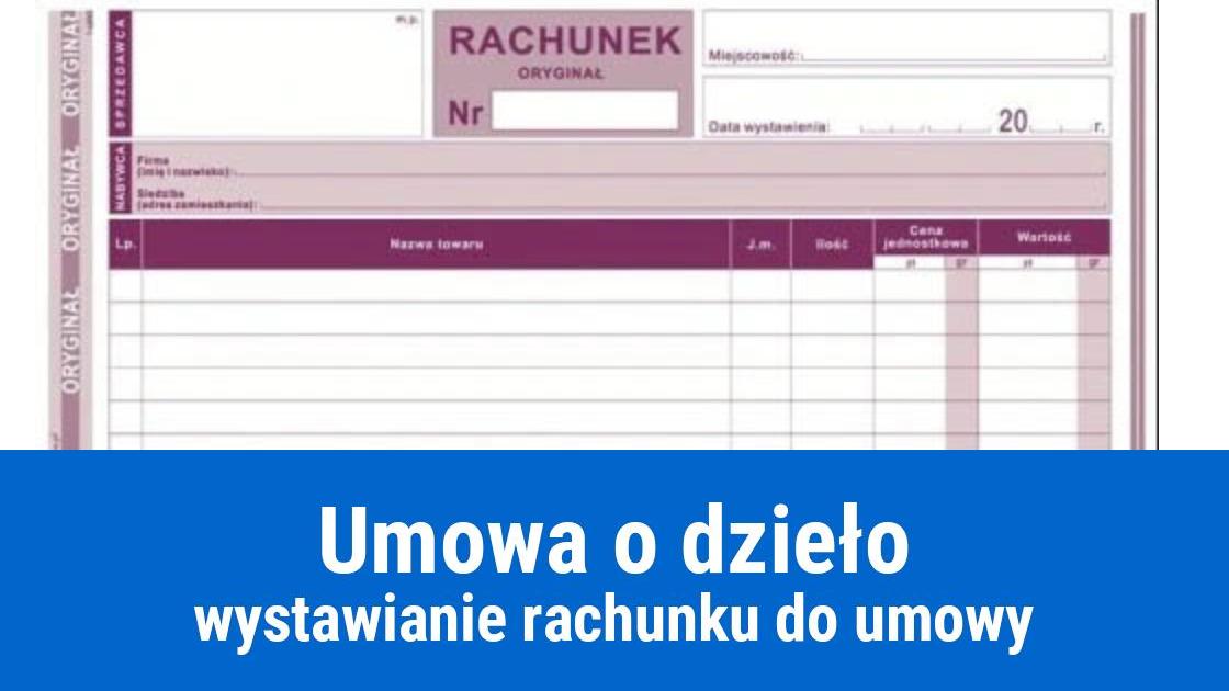 Rachunek do umowy o dzieło