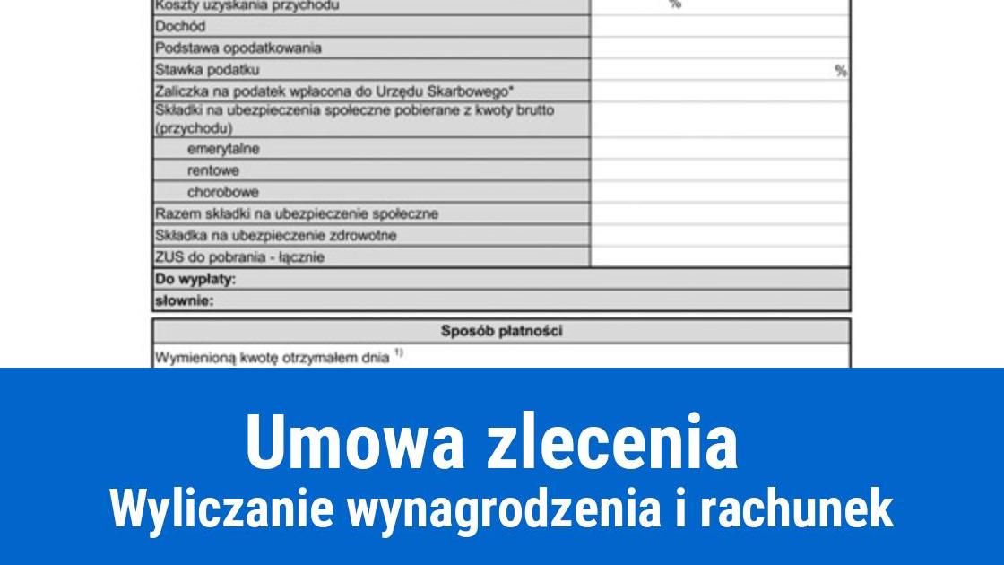 Rachunek do umowy zlecenia