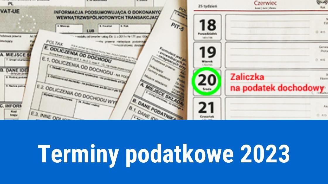 Terminy podatkowe 2023