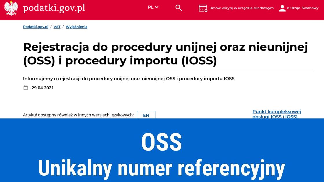 Unikalny numer referencyjny w procedurze OSS