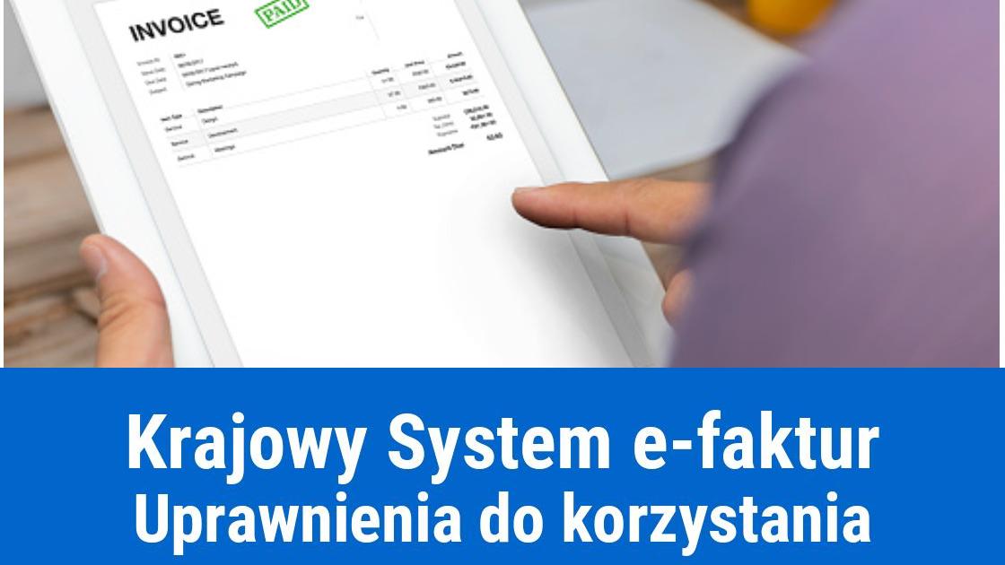 Krajowy System e-faktur, uprawnienia do korzystania z KSeF
