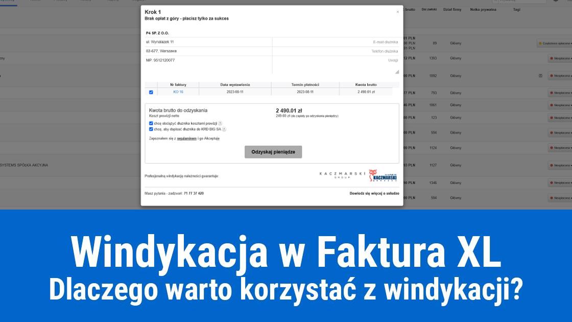 Usługa windykacji w Faktura XL - wsparcie w Twoim biznesie