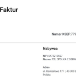 Wygląd faktury wysłanej do KSeF
