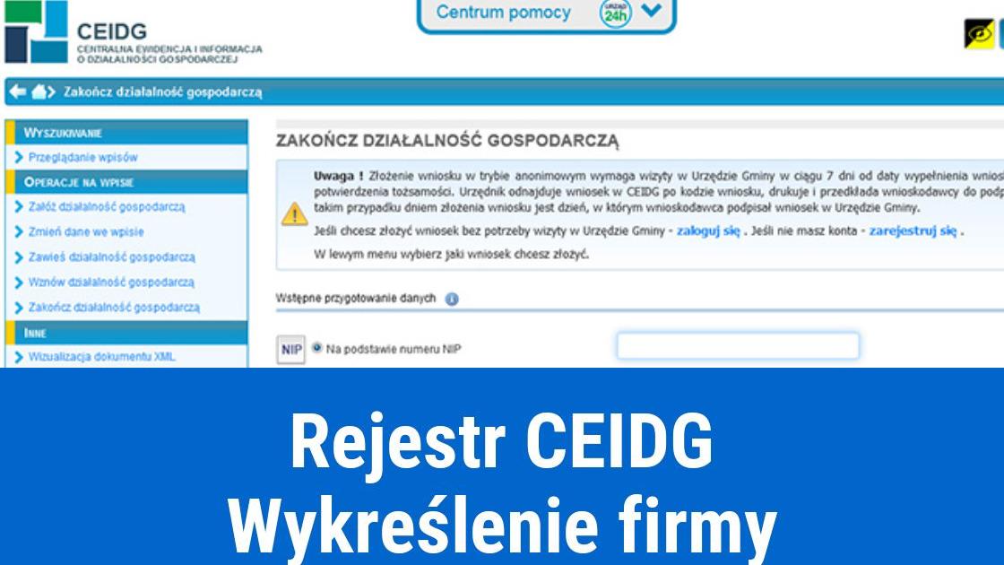 Wykreślenie firmy z rejestru CEIDG