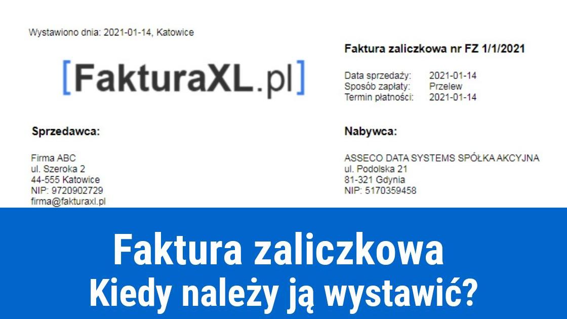 Wystawianie faktur zaliczkowych