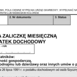 Zaliczka na podatek dochodowy 2025
